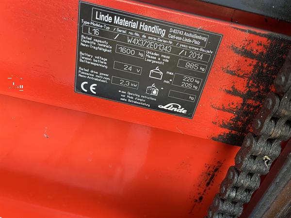 Grote foto heftruck stapelaar heftruck linde l16 duplo330cm 3650uur 2014 doe het zelf en verbouw hefwerktuigen
