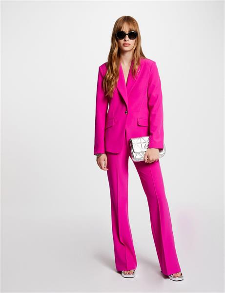 Grote foto bootcut trousers with darts 242 paroi dark pink kleding dames overige kledingstukken