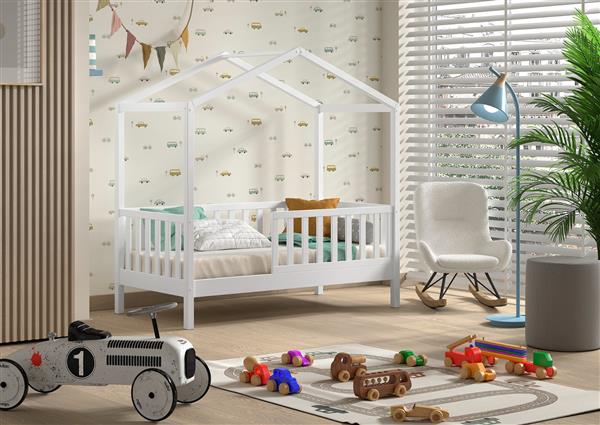 Grote foto dallas peuterbed huisbed 70x140 wit vipack antiek en kunst stoelen en banken