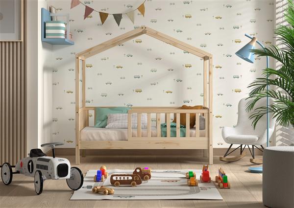 Grote foto dallas peuterbed huisbed 70x140 naturel vipack antiek en kunst stoelen en banken