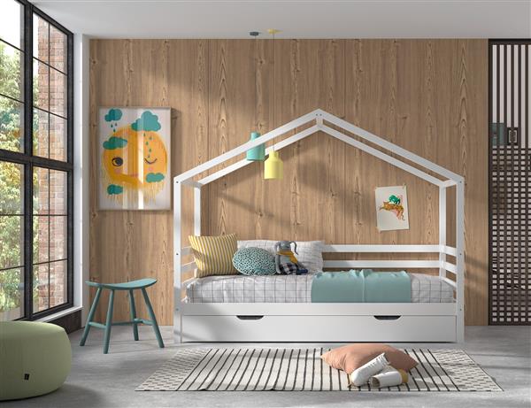 Grote foto dallas 4 huisbed 90x200 wit vipack antiek en kunst stoelen en banken