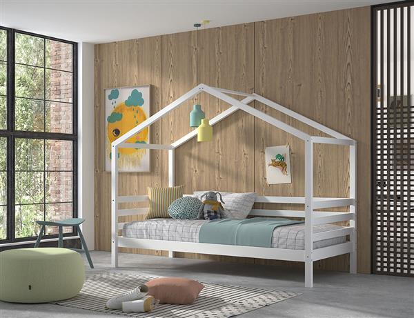 Grote foto dallas 4 huisbed 90x200 wit vipack antiek en kunst stoelen en banken