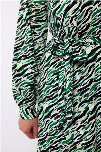 Grote foto gabriela jurk 24vqe02 zwart bladgroen kleding dames jurken en rokken