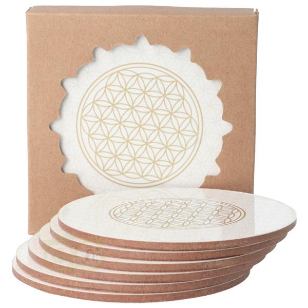 Grote foto bloem des levens flower of life onderzetters set van 6 huis en inrichting woningdecoratie