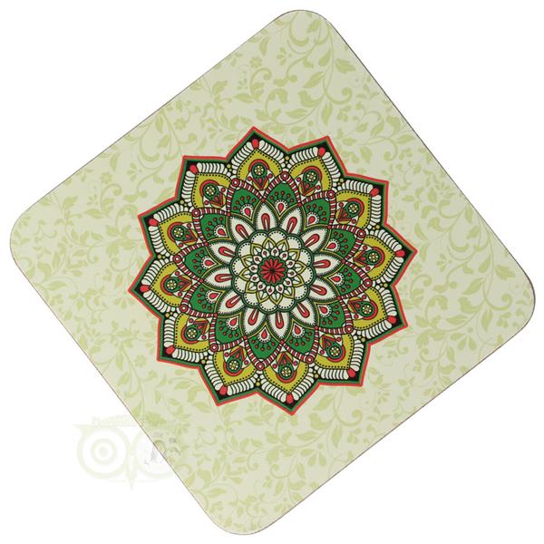 Grote foto mandala onderzetters groen set van 6 huis en inrichting woningdecoratie