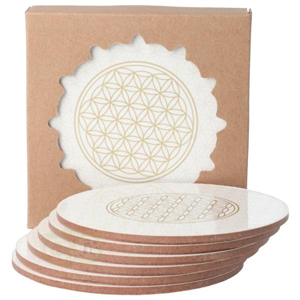 Grote foto bloem des levens flower of life onderzetters set van 6 huis en inrichting woningdecoratie