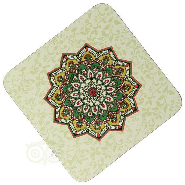 Grote foto mandala onderzetters groen set van 6 huis en inrichting woningdecoratie
