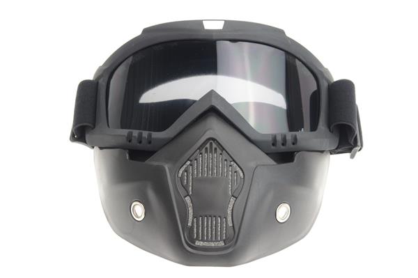 Grote foto black goggle mask smoke lens helm masker motoren kleding