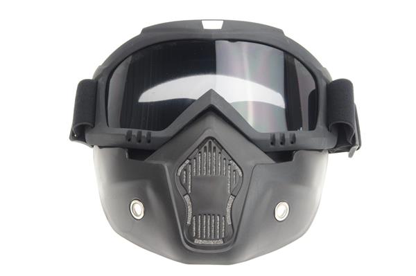 Grote foto black goggle mask smoke lens helm masker motoren kleding