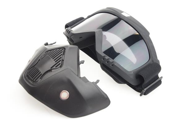 Grote foto black goggle mask smoke lens helm masker motoren kleding