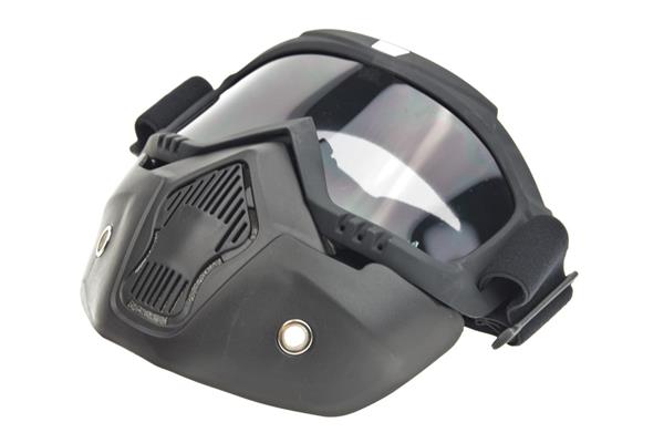 Grote foto black goggle mask smoke lens helm masker motoren kleding