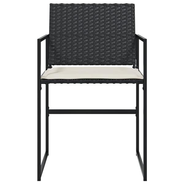 Grote foto vidaxl tuinstoelen 4 st met kussens poly rattan zwart tuin en terras tuinmeubelen