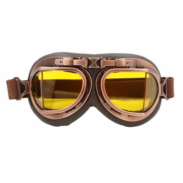 Grote foto crg vintage pilotenbril glaskleur helder motoren kleding