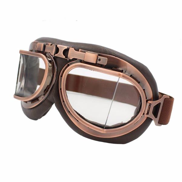 Grote foto crg vintage pilotenbril glaskleur helder motoren kleding