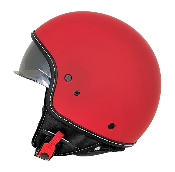 Grote foto motocubo beetle jethelm met vizier mat rood motoren kleding