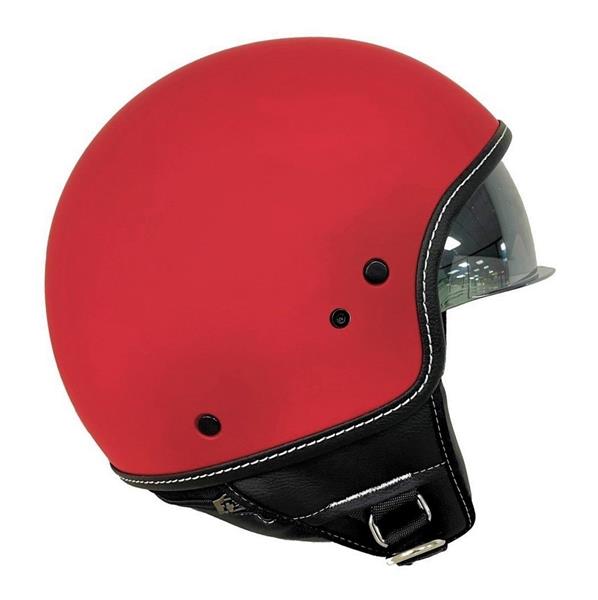 Grote foto motocubo beetle jethelm met vizier mat rood motoren kleding
