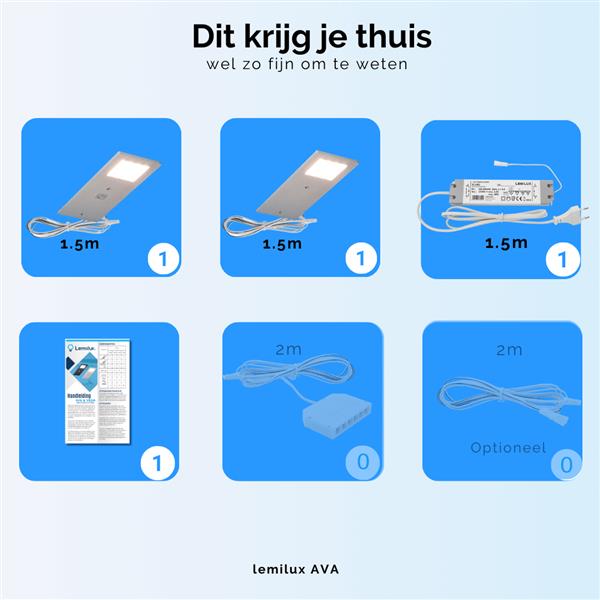 Grote foto keukenverlichting onderbouw led dimbaar ava set 2 huis en inrichting overige