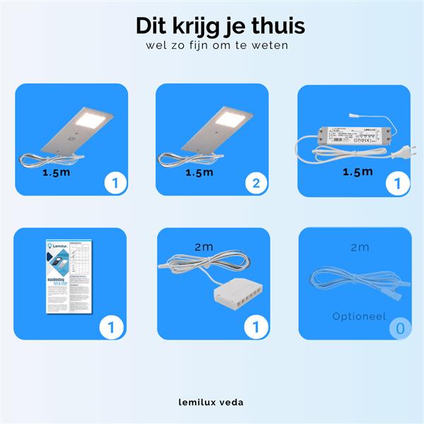 Grote foto ava onderbouw keukenverlichting led set van 3 dimbaar huis en inrichting overige