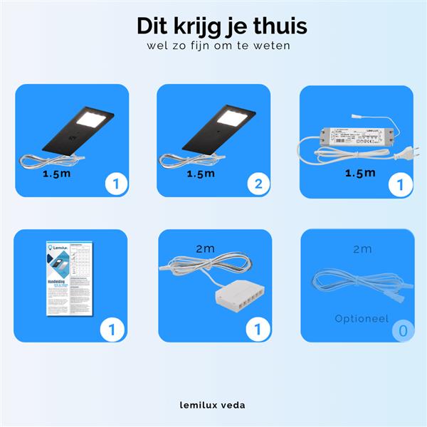 Grote foto keukenkast verlichting veda set van 3 stuks huis en inrichting overige