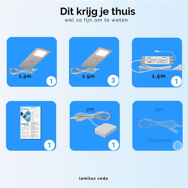 Grote foto keukenkast verlichting ava set van 4 stuks huis en inrichting overige