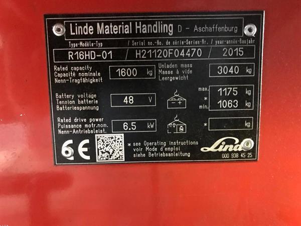 Grote foto linde r 16 hd 01 doe het zelf en verbouw hefwerktuigen