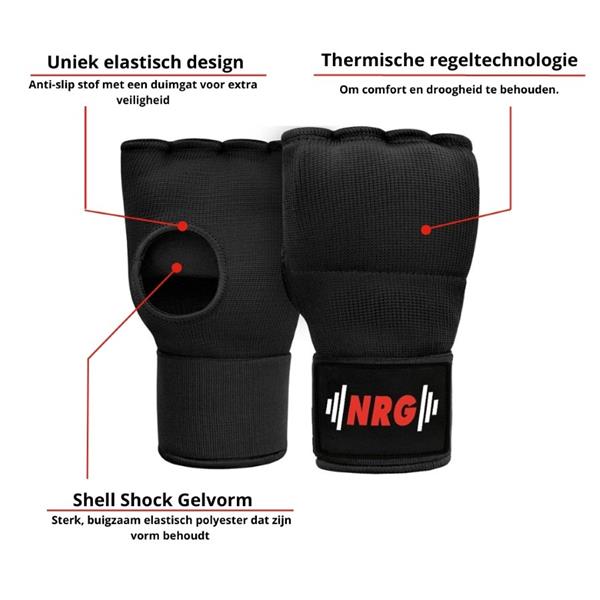 Grote foto nrg fitness gel binnenhandschoenen met bandage maat s sport en fitness vechtsporten en zelfverdediging