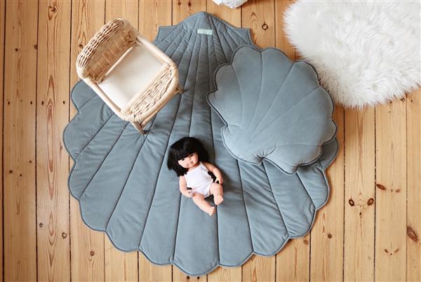 Grote foto velvet shell mat grey mint velvet shell mat grey mint kinderen en baby complete kinderkamers