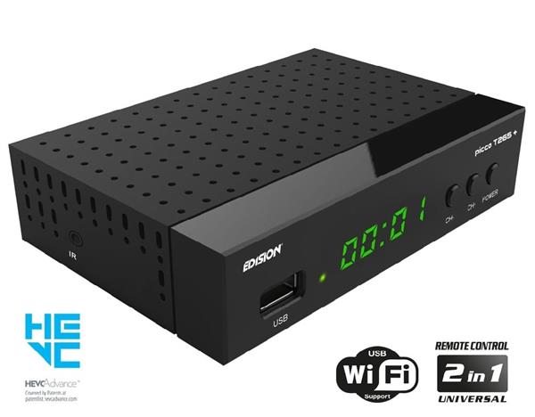 Grote foto edision picco t265 dvb t2c h.265 hevc telecommunicatie zenders en ontvangers