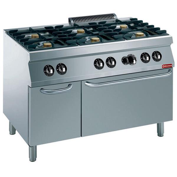 Grote foto fornuis 6 vuren gasoven gn 2 1 neutrale kast diamond g17 6bfa12 n diversen overige diversen
