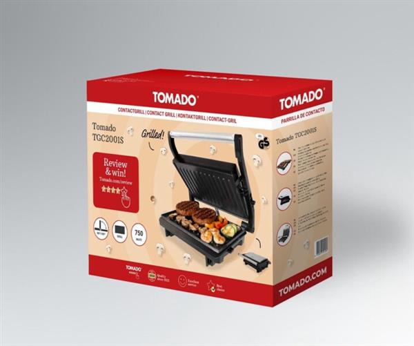 Grote foto tomado tgc2001s kleine contactgrill zwart rvs 750 watt verpakking beschadigd huis en inrichting keukenbenodigdheden