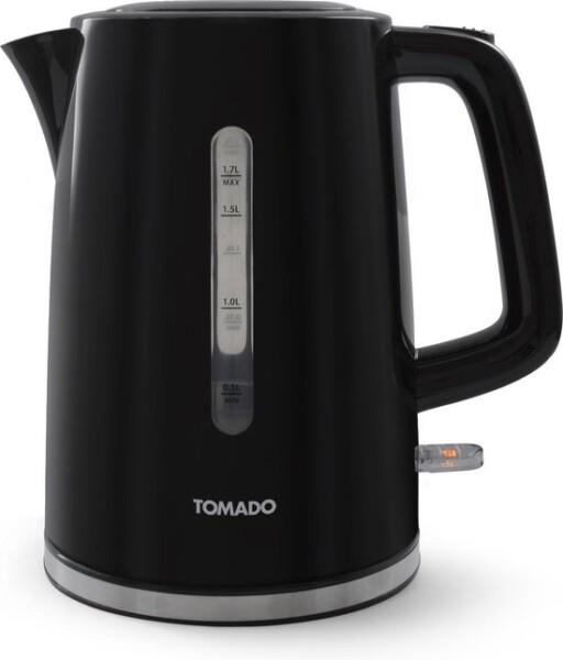 Grote foto tomado twk1701b kunststof waterkoker zwart 1 7 liter inhoud 2200 watt verpakking beschadig witgoed en apparatuur keukenmachines