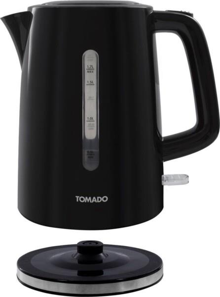 Grote foto tomado twk1701b kunststof waterkoker zwart 1 7 liter inhoud 2200 watt verpakking beschadig witgoed en apparatuur keukenmachines