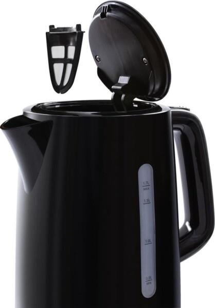 Grote foto tomado twk1701b kunststof waterkoker zwart 1 7 liter inhoud 2200 watt verpakking beschadig witgoed en apparatuur keukenmachines