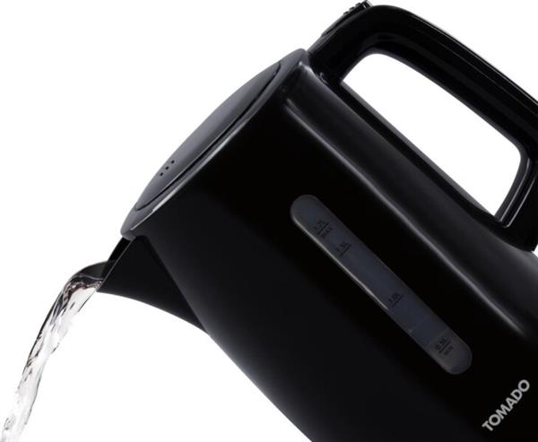 Grote foto tomado twk1701b kunststof waterkoker zwart 1 7 liter inhoud 2200 watt verpakking beschadig witgoed en apparatuur keukenmachines