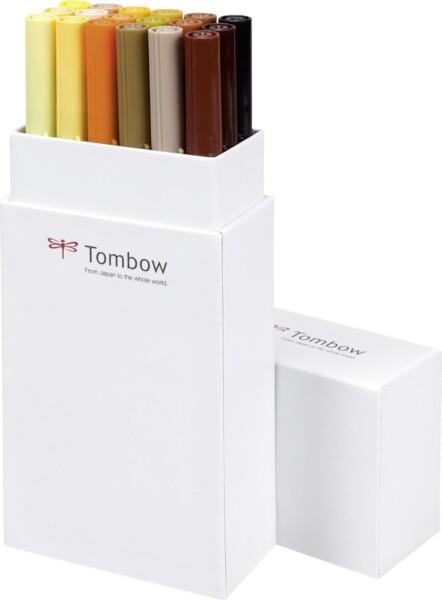 Grote foto tombow brush pen abt dual brush pen 18pcs. set earth colours each 1 x n15 025 026 027 055 062 diversen overige diversen