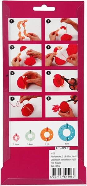 Grote foto pom pom maker d 3 5 8 5 cm 4 assorti diversen overige diversen