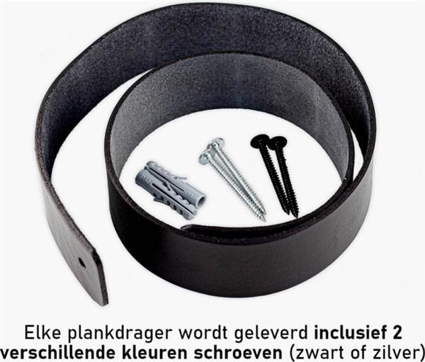 Grote foto leren plankdragers zwart 4 stuks echt leer zwarte plankendragers plank dragers planken d huis en inrichting woningdecoratie