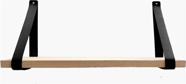 Grote foto leren plankdragers zwart 4 stuks echt leer zwarte plankendragers plank dragers planken d huis en inrichting woningdecoratie