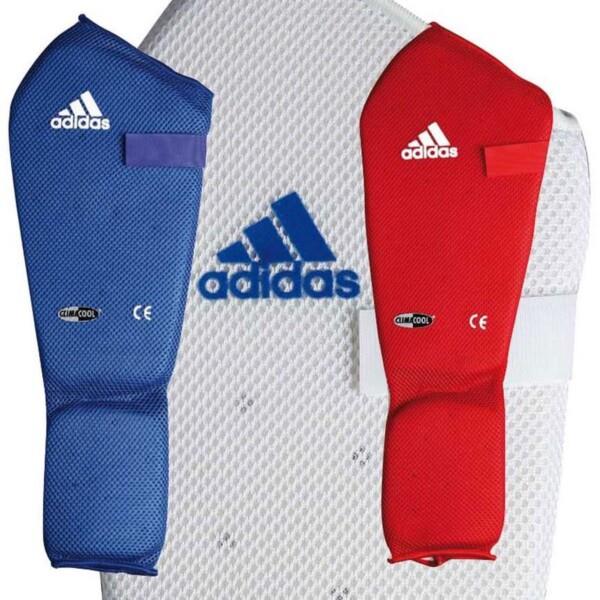 Grote foto adidas elastische scheenbeschermers katoen wit m sport en fitness fitness