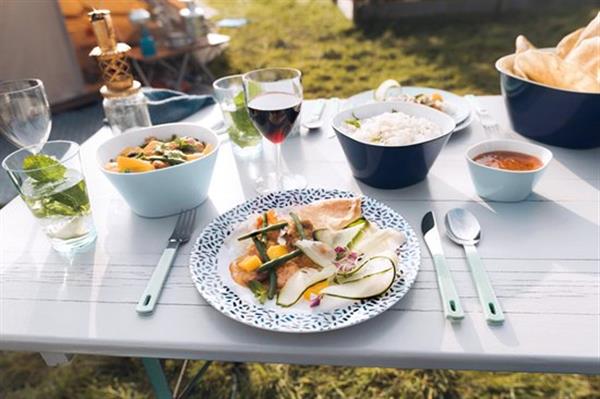 Grote foto mepal bestekset 3 delig ellipse bestaat uit een mes vork en lepel nordic green rvs bestekse caravans en kamperen caravan accessoires