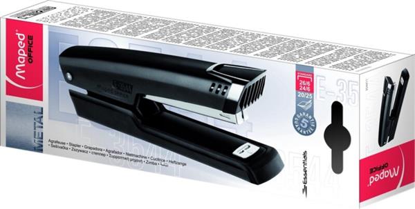 Grote foto essentials metal full strip nietmachine 26 6 zwart in doos verpakking beschadigd zakelijke goederen kantoorartikelen