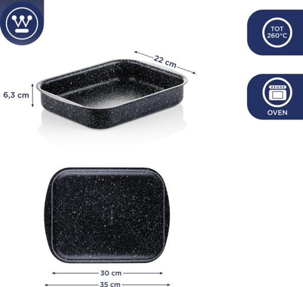 Grote foto westinghouse ovenschaal braadslede 30 cm zwart marmer huis en inrichting kookgerei