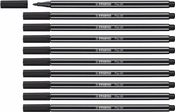 Grote foto stabilo pen 68 premium viltstift zwart doos 10 stuks zakelijke goederen kantoorartikelen
