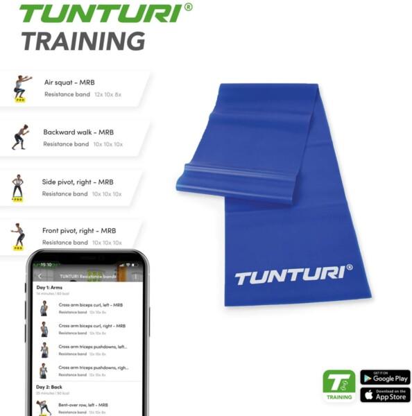 Grote foto tunturi weerstandsband zware weerstand fitness elastiek blauw incl. gratis fitness app sport en fitness fitness