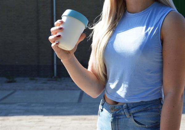Grote foto retulp travel mug 275ml koffiebeker to go mok sky blue caravans en kamperen caravan accessoires