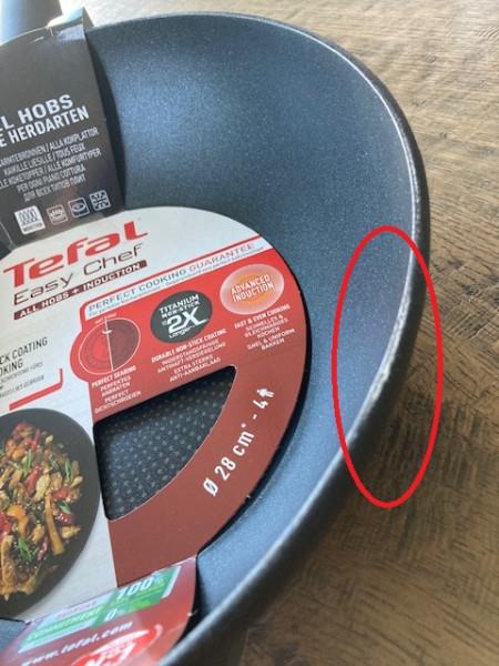 Grote foto tefal easy chef wokpan 28 cm wat krasjes op de bovenrand zie foto huis en inrichting kookgerei