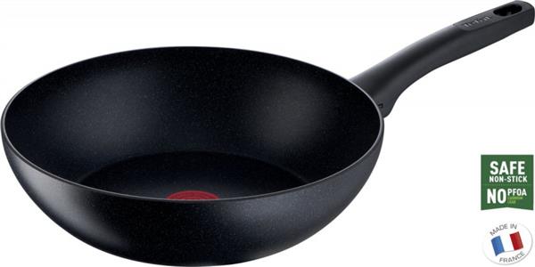Grote foto tefal black stone wokpan 28 cm beschadiging bovenrand zie foto huis en inrichting kookgerei