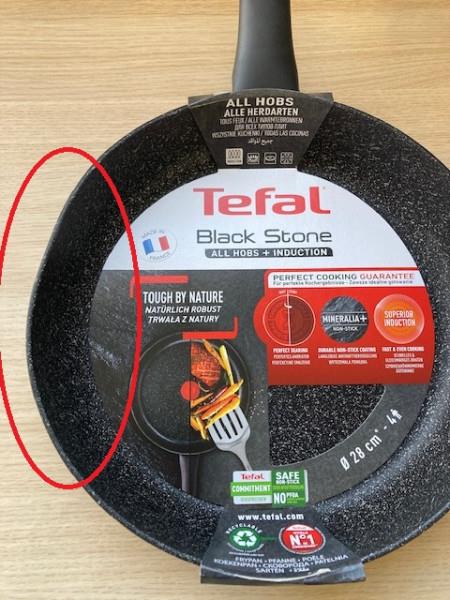 Grote foto tefal black stone koekenpan 28 cm pan is niet rond meer zie foto huis en inrichting kookgerei