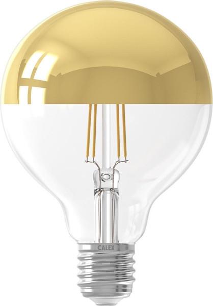 Grote foto calex globelamp kopspiegel led filament 4w vervangt 40w grote fitting e27 goud 95mm huis en inrichting overige
