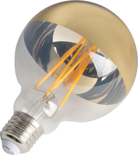 Grote foto calex globelamp kopspiegel led filament 4w vervangt 40w grote fitting e27 goud 95mm huis en inrichting overige